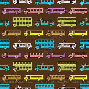 Retro bus seamless pattern - vector image