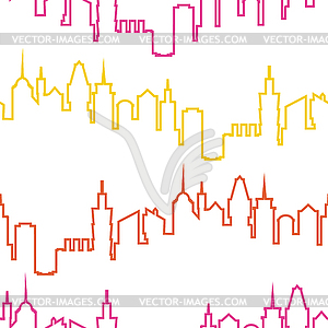 Современный город силуэт бесшовные модели. для городских - рисунок в векторе