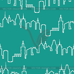 Modern city silhouette seamless pattern. for urban - vector clipart