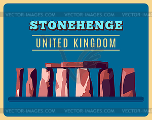 Stonehenge vintage poster - vector image