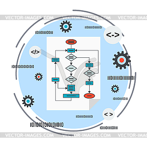 Pprogram кодирование, концепция алгоритм оптимизации - стоковый векторный клипарт