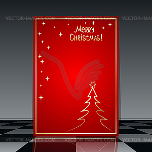 Christmas and New Year vector flyer - vector image