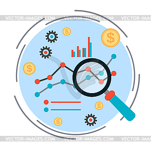 Business chart, financial statistics concept - vector clipart