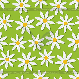 Summer daisies seamless vector pattern - vector clip art