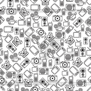 Retro electronic seamless vector pattern - vector clip art