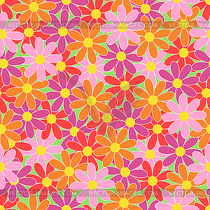 Летние красочные цветы бесшовные модели вектор - векторное изображение клипарта