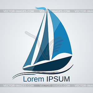 Yacht vector icon - vector clipart