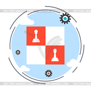 Стратегия, выбор решения, шахматы игры иллюстрации - изображение в векторном виде