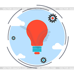 Creative idea, new solution, light bulb illustration - vector image