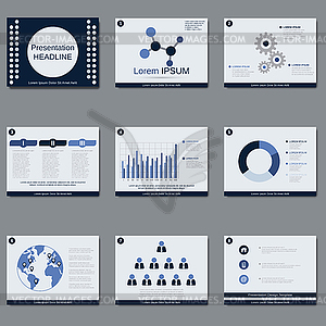 Business presentation, slide show vector template - vector image