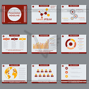 Business presentation, slide show vector template - vector clipart