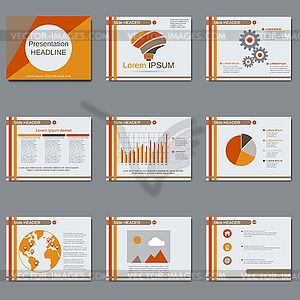 Business presentation, slide show vector template - vector image