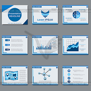 Business presentation, slide show vector template - vector image