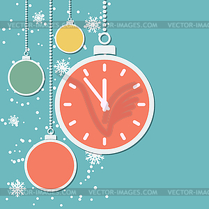 Retro style Christmas and New Year vector background - vector image