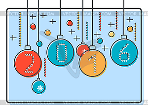 Christmas and New Year vector illustration - vector clipart