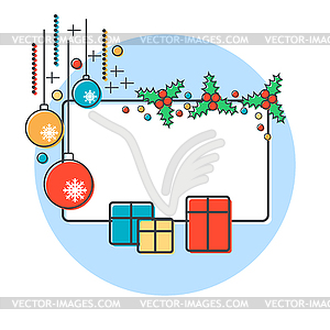 Christmas and New Year vector illustration - vector clipart