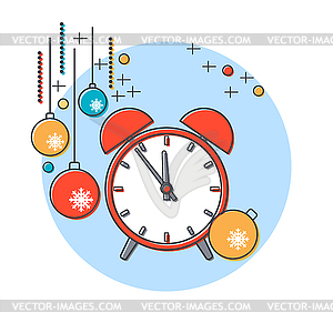 Christmas and New Year vector illustration - vector clipart