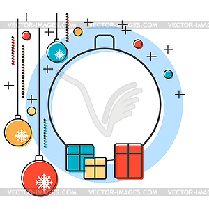 Christmas and New Year vector illustration - vector image