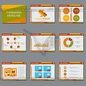 Business presentation design template - vector clip art