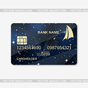 Bank card design template - vector clip art