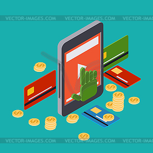 Online banking, mobile bank vector concept - vector image