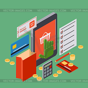 Online shopping, mobile shopping vector concept - vector clipart