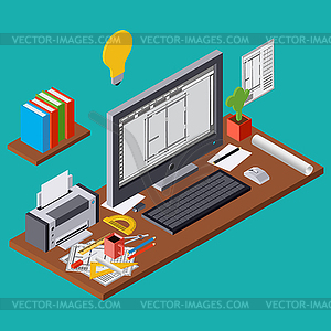 Architecture planning vector concept - vector clipart