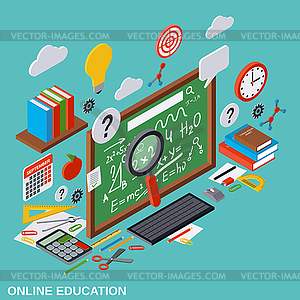 Online education vector concept - vector clip art