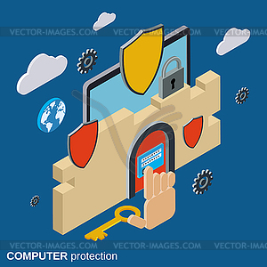 Computer security, data protection vector concept - vector image