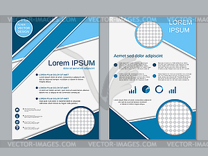 Modern two-sided booklet vector template - vector image