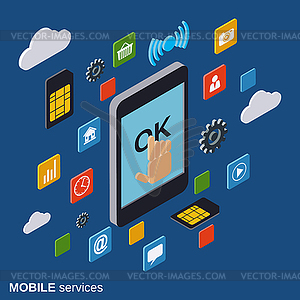 Mobile phone services vector concept - vector clip art