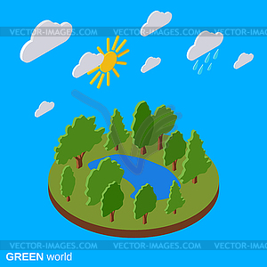 Green world vector illustration - color vector clipart