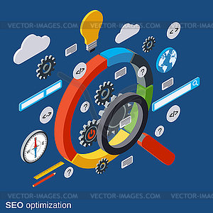 SEO optimization, information search vector concept - vector clip art