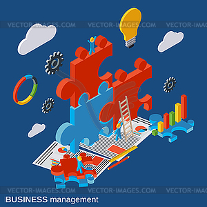 Business management, innovation, solution search - vector image