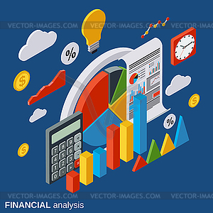 Financial analysis, business report concept - vector clipart