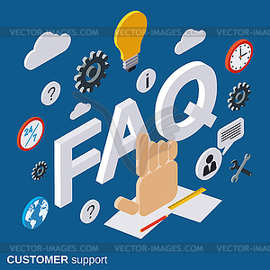 Customer support, technical support, tutorial - vector clip art