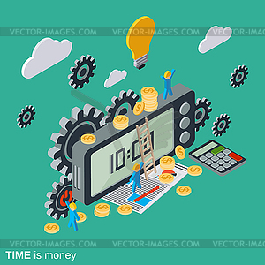 Time is money, management, business planning concept - vector clipart