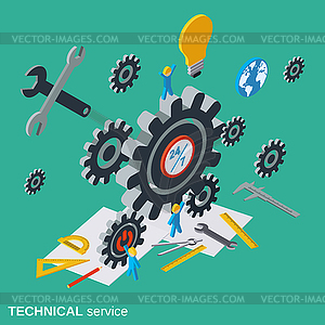 Technical service, customer support concept - vector clip art