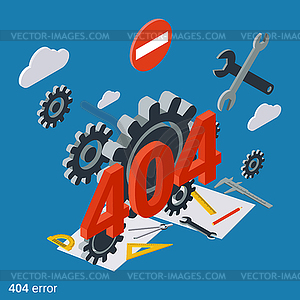 404 error page flat isometric vector concept - vector image