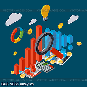 Financial statistics, business report concept - vector clip art