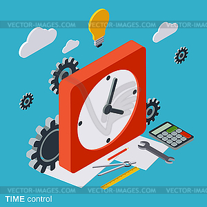 Time control, management vector concept  - royalty-free vector clipart