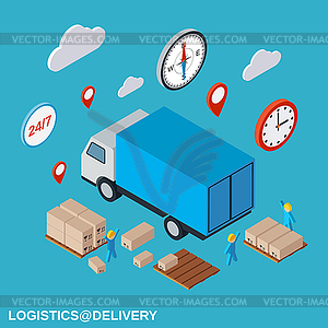 Logistics, delivery, transportation - vector image