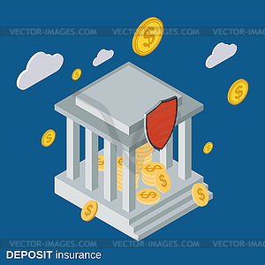 Bank deposit insurance - vector clipart