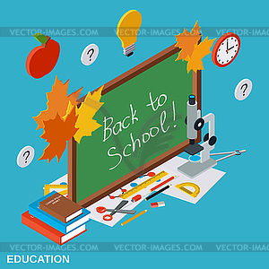 Education flat isometric vector illustration - vector image