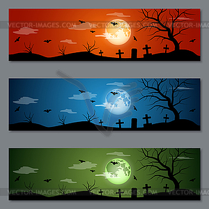 Halloween vector banners collection - vector image