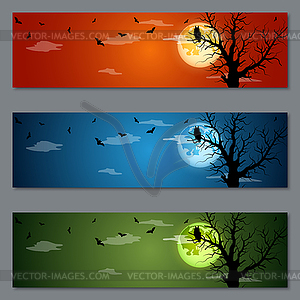 Halloween vector banners collection - vector image