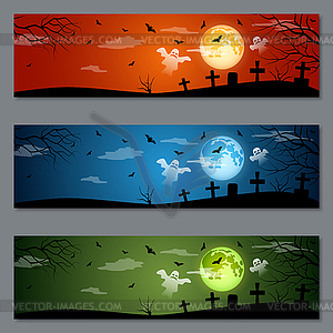 Halloween vector banners collection - vector clipart