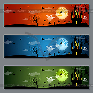 Halloween vector banners collection - vector clip art