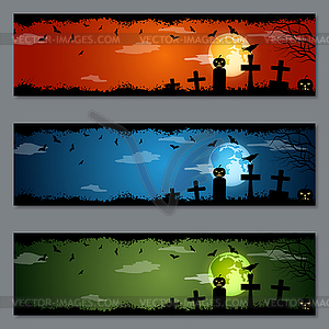 Halloween vector banners collection - vector image