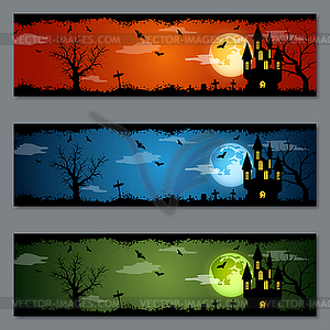 Halloween vector banners collection - vector image